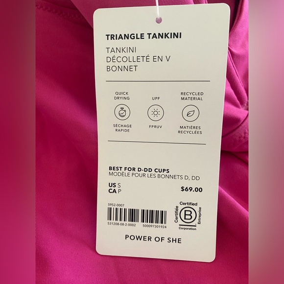 🆕 Athleta Triangle Tankini Top Size S D-DD Cup NWT - Picture 7 of 8